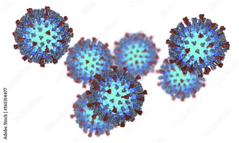 Measles Viruses Isolated On White Background 3d Illustration Showing