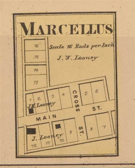 Marcellus Village Union Indiana 1867 Old Town Map Custom Print Rush