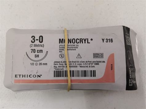 Sutura Ethicon Monocryl 3 0 70cm Sh 26mm Venta Por Pieza 316 Meses