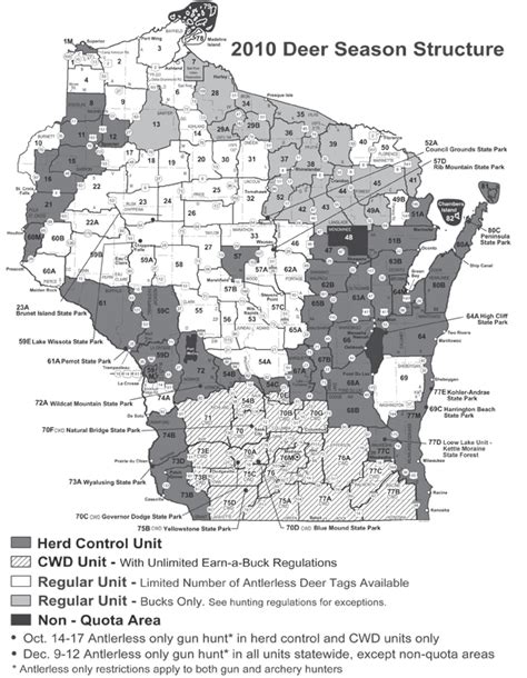 Wi Deer Hunters Map Of Wi Deer Management Units