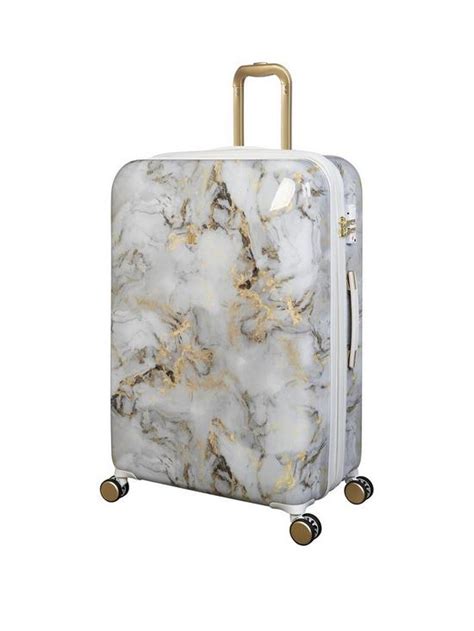 It Luggage Sheen Large Goldgrey Marble Print Hardshell Suitcase With