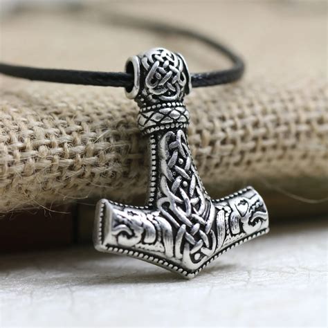 Langhong 10pcs Norse Vikings Amulet Pendant Necklace Double Dragonthor