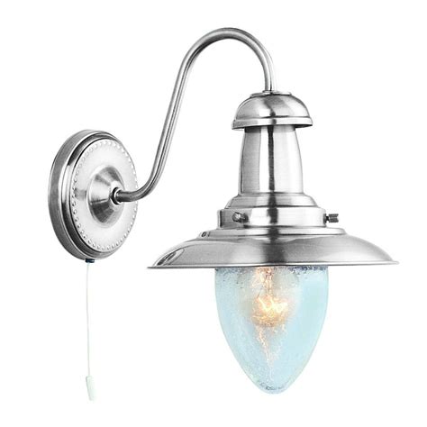 Searchlight Applique Murale Ampoule Argent Satin Avec Abat Jour