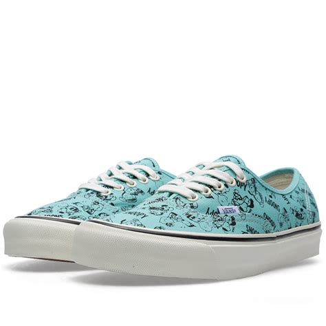 Vans Vault OG Authentic LX Snoopy The Gang Blue Turquoise END