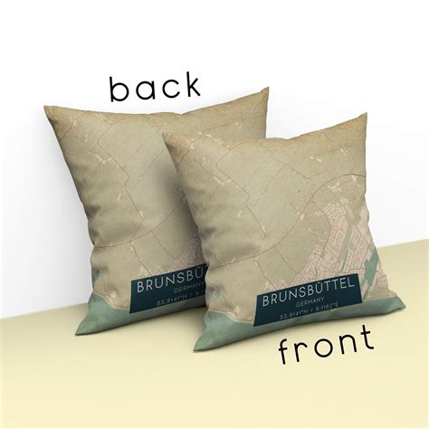 Vintage Brunsbuttel Germany Map Pillow, Custom Double Sided Pillow - Custom Maps & Posters