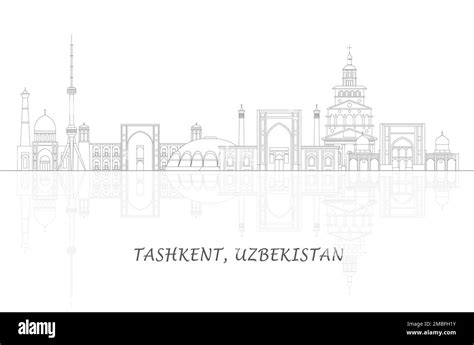 Skizzieren Skyline Panorama Der Stadt Taschkent Usbekistan Vektor