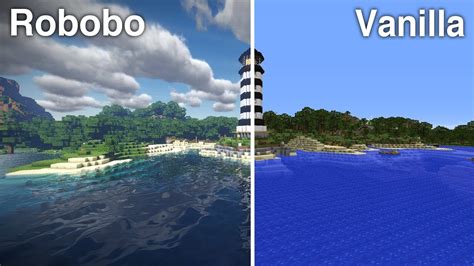 Minecraft Vanilla Vs Robobo S Shaders Super Duper Graphics Pack