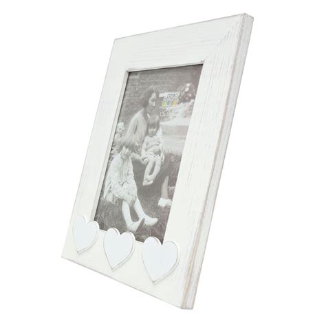 Deknudt Fotoramme af træ med hjerter 10x15 cm Hvid standardglas