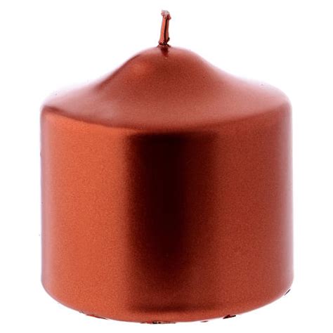 Short Pillar Candle Ceralacca In Copper 8x8 Cm Online Sales On