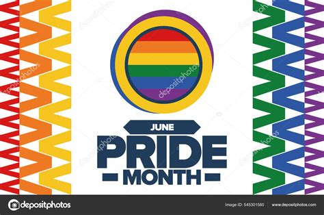 Pride Month June Lgbt Flag Lesbian Gay Bisexual Transgender Celebrated Stock Vector Image By