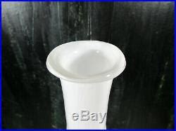 Vtg Mid Century Modern Italian Empoli White Cased Glass Fluted Floor