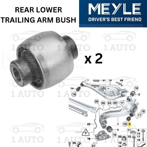 MEYLE GERMANY REAR LOWER TRAILING ARM BUSH BMW E36 E46 X3 E83 Z4 E85