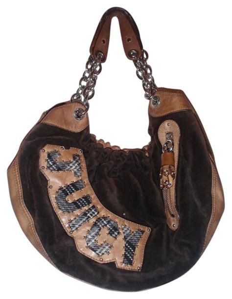 Juicy Couture Handbag Brown Suede Leather Hobo Bag In 2021 Juicy