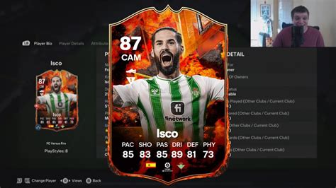 EA FC 24 87 FC Versus Fire ISCO Player Review Ultimate Team YouTube