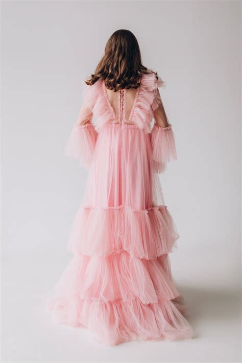 Maternity Tulle Dress For Photo Shoot Pink Baby Shower Puffy Etsy