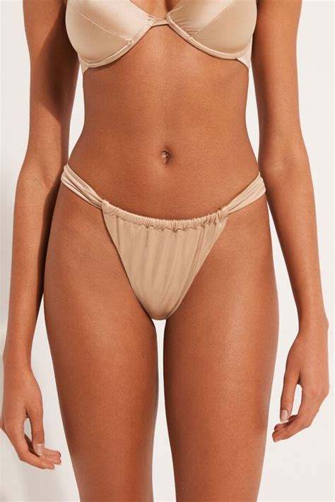 Slip Bikini Reggiseniiliano Scorrevole Shiny Sand Gold Taglio