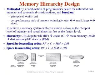 Ppt Advanced Computer Architecture Memory Hierarchy Design Powerpoint