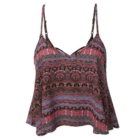 Le3no Womens Flowy Chiffon Printed Strappy Crop Top Cute Crop Tops