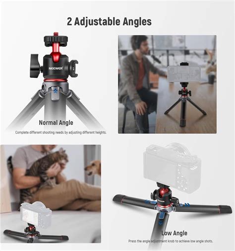 NEEWER Mini Camera Tripod With 360Adjustable Ball Head Cold Shoe