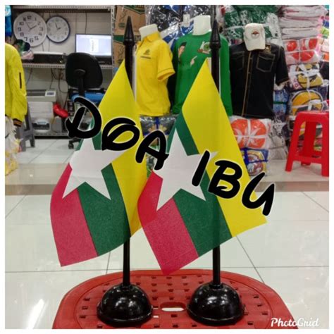 Jual Tiang Kayu Meja Bendera MYANMAR Shopee Indonesia