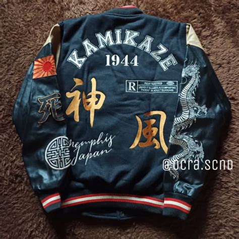 Jual VARSITY JACKET MEMPHIS KAMIKAZE BLACK LIMITED EDITION Shopee