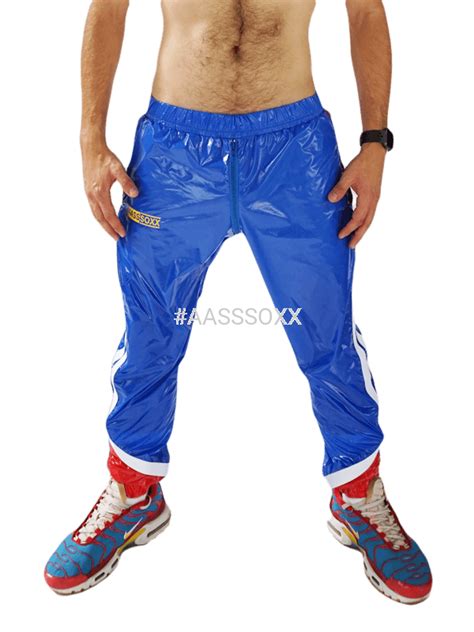 Nylon Eastboy Pants Bluered Asox Official Kinky Nylon Clothes Aasssoxx Fetish Gear