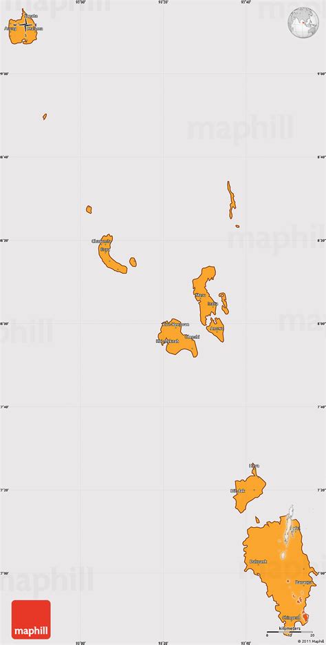 Political Simple Map Of Nicobar Islands Cropped Outside