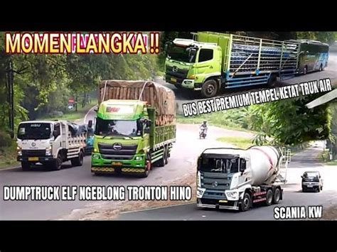 Momen Langka Truk Engkel Hino Ditempel Bus Akap Dumptruck Giga