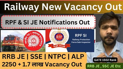 Big Update Rrb New Vacancy Notifications Out Rrb Je Si Rpf