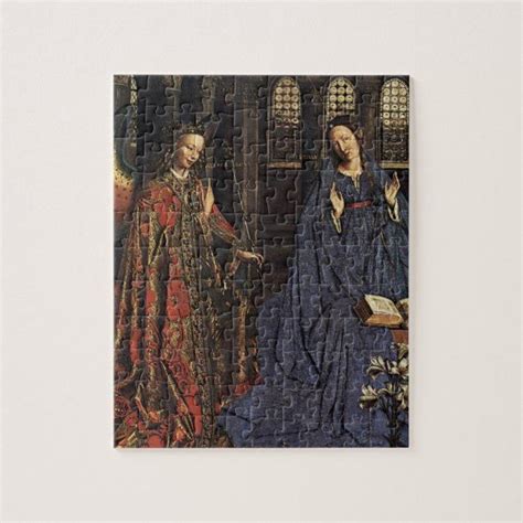 The Annunciation By Jan Van Eyck Jigsaw Puzzle Zazzle In