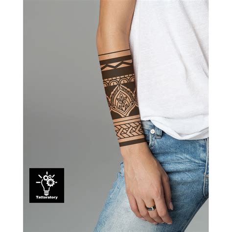 Large Forearm Tattoo Black and White for Women, Henna Tattoo Sleeve ...