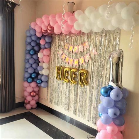 Arc Design Balloon Decoration for Exclusive First Birthday – Theballoonwala