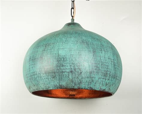 Dome Oxidized Copper Pendant Light Hammered Copper Kitchen Etsy