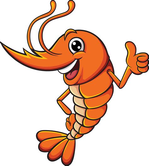 Cute shrimp cartoon giving thumb up 20004757 Vector Art at Vecteezy