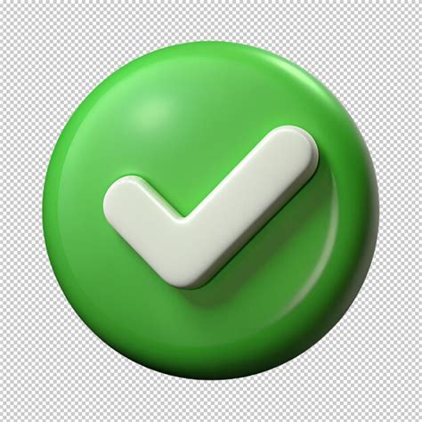 Premium Psd D Realistic Check Mark Button Vector Illustration