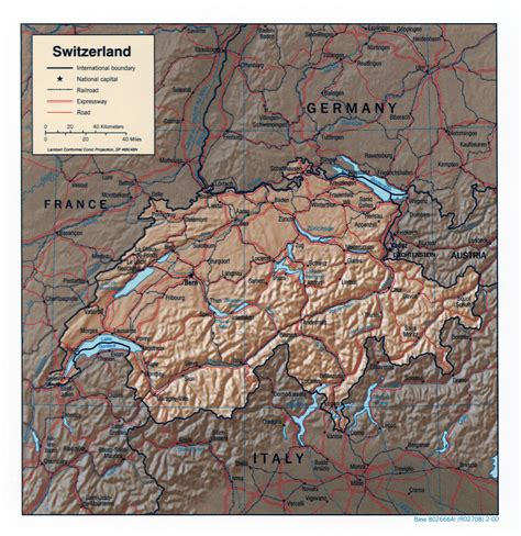 Grande Detallado Mapa Pol Tico De Suiza Con Relieve Suiza