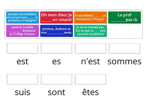 Phrases Avec Le Verbe Tre Match Up