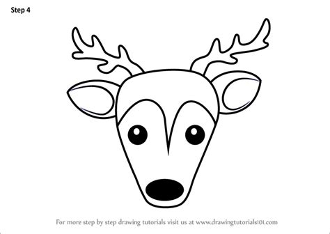 How to Draw a Sika Deer Face for Kids (Animal Faces for Kids) Step by ...