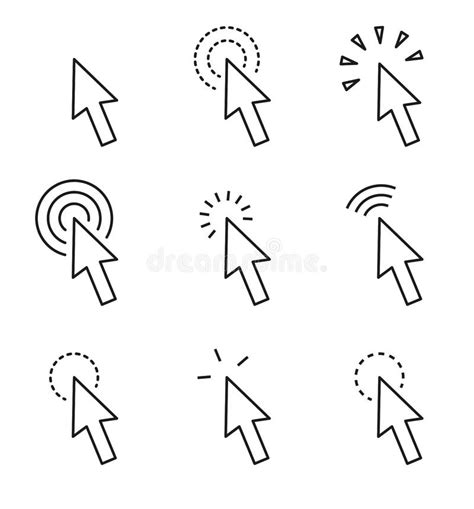 Click An Icon Set Pointer Arrow Icons Cursor Vector Icons Stock