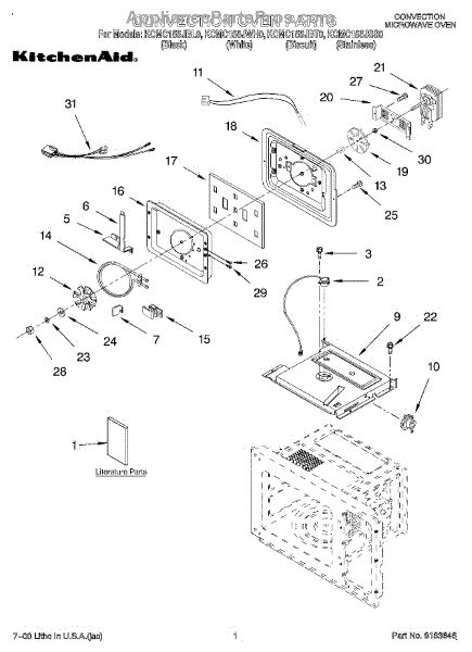 Parts For Kitchenaid Kcmc155jss0 Convection Oven Literature Parts