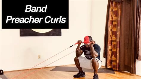 Resistance Bands Preacher Curls Exercise Demo Youtube