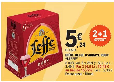 Promo Bière Belge D abbaye Ruby leffe chez E Leclerc iCatalogue fr