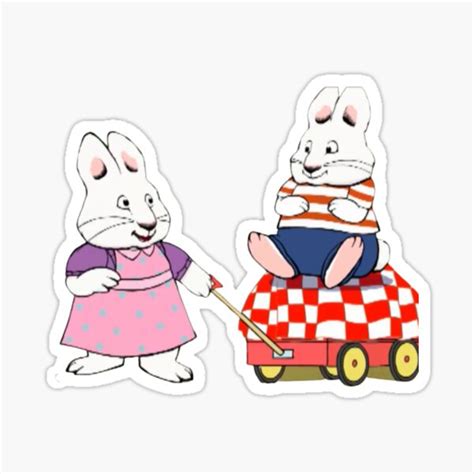 "max & ruby rabbit cartoon 2000s for kids " Sticker for Sale by Reo12 ...