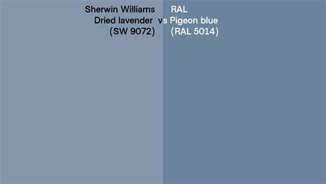 Sherwin Williams Dried Lavender SW 9072 Vs RAL Pigeon Blue RAL 5014