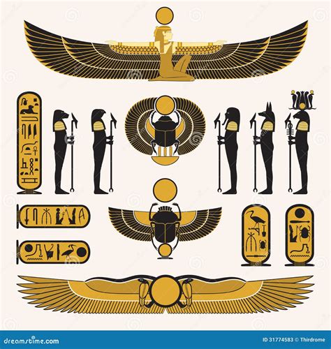 Ancient Egyptian Hieroglyphs And Symbols Cartoon Vector | CartoonDealer ...