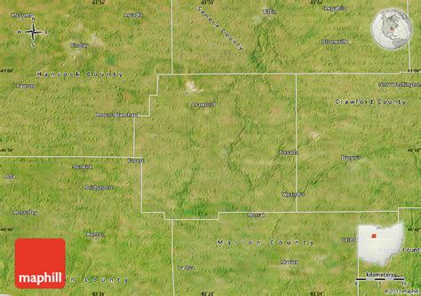 Satellite Map Of Wyandot County