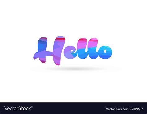 Hello Pink Blue Color Word Text Logo Icon Vector Image