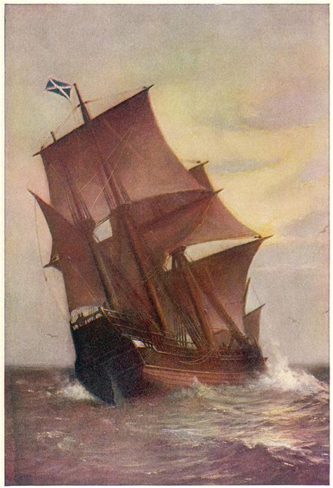 The Mayflower Carried The Pilgrim Drawing By Mary Evans Picture