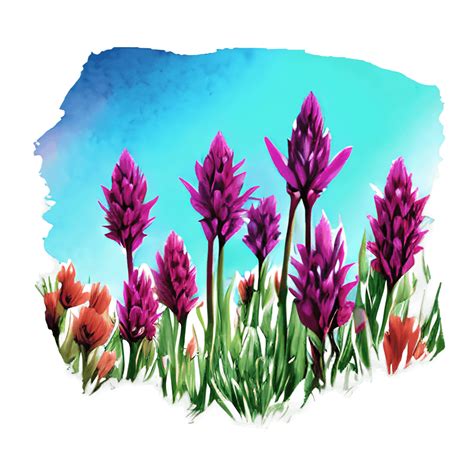 Realistic Watercolor Indian Paintbrush In The Grass Creative Fabrica