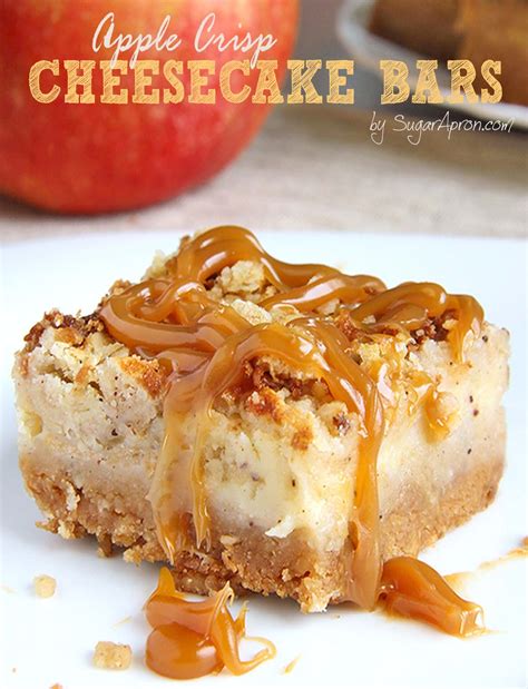 Caramel Apple Crisp Cheesecake Bars Sugar Apron